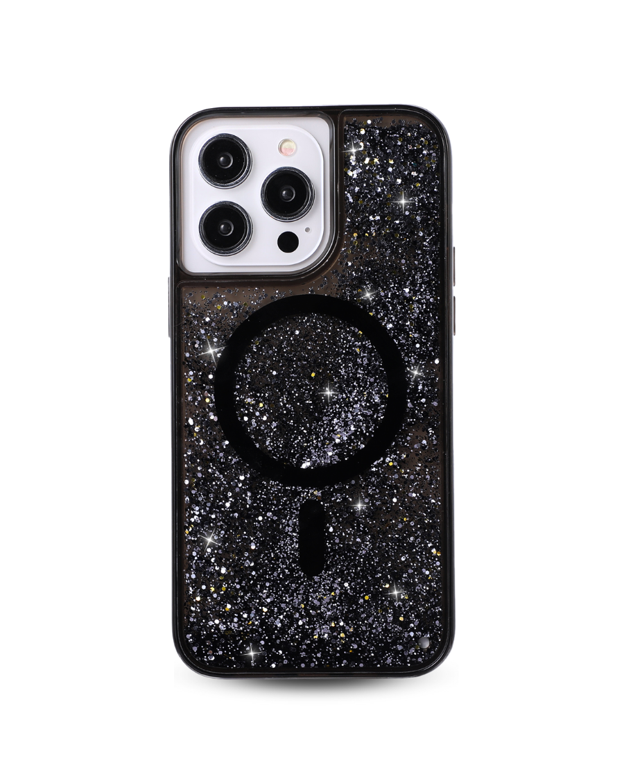 Magsafe Iphone 12 Pro Max Glitter Black Glitter MagSafe Phone Case