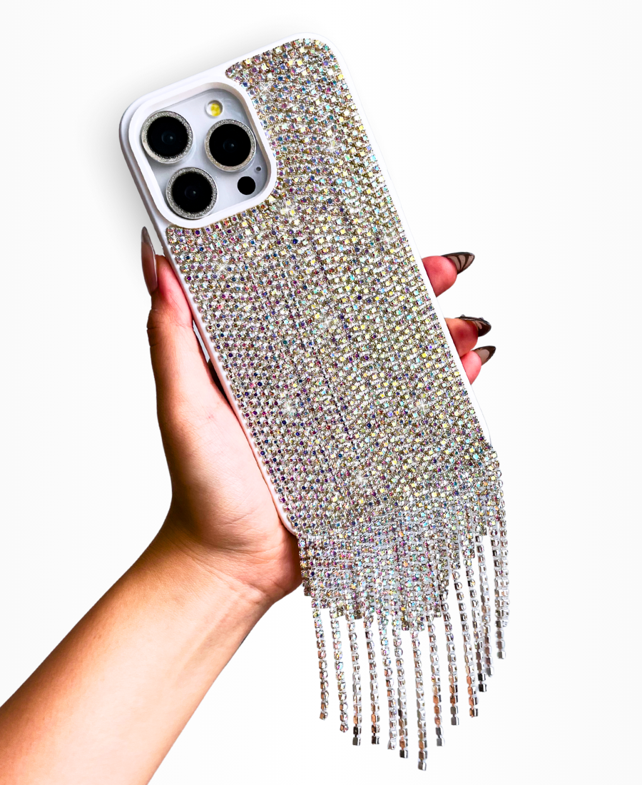 Silver Cascading Crystal Phone Case